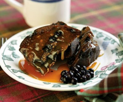 Blueberry Figgy Duff with Warm Molasses Rum Sauce