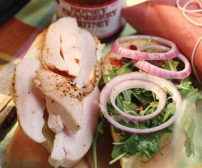Grilled Chicken, Cranberry Chutney and Brie Baguette